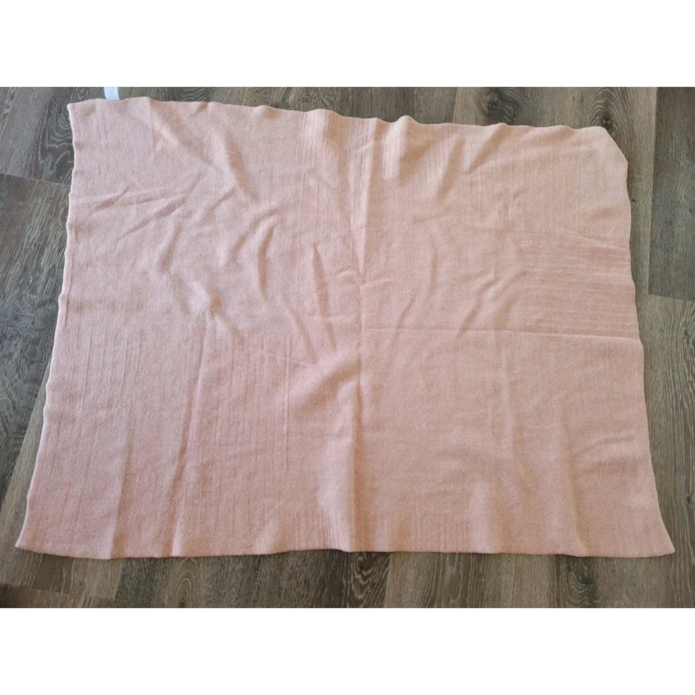 Nordstrom Cotton Knit Throw Blanket Abstract Geometric Terracotta Peach 30x38 #8